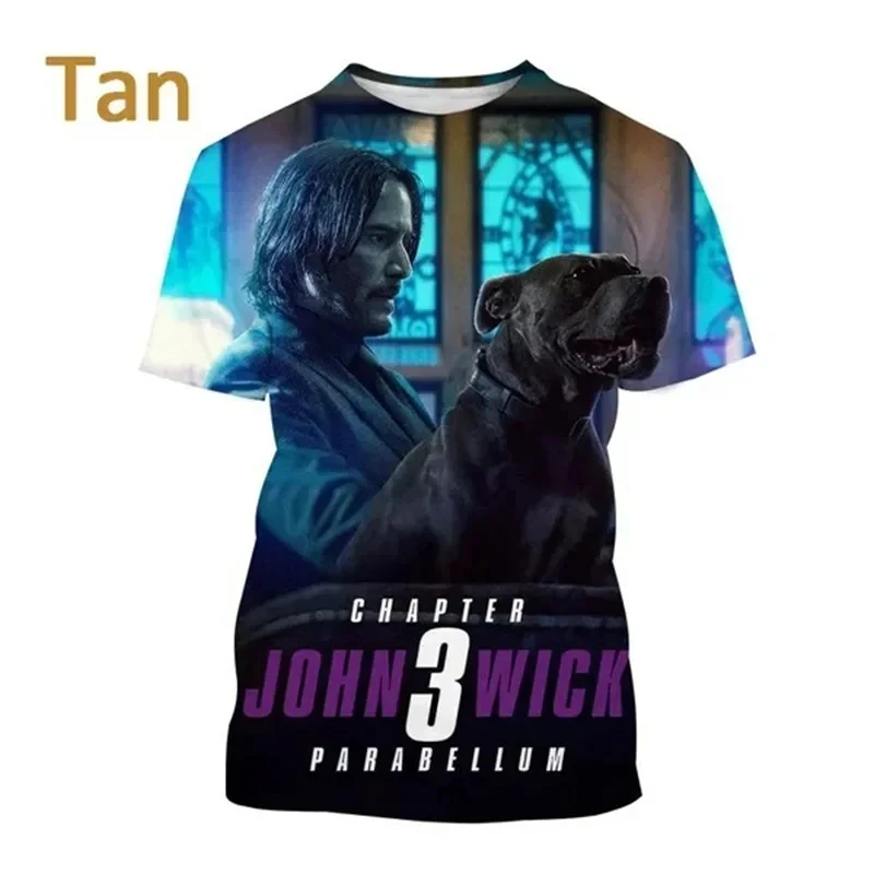 Classic Movie John Wick Keanu Reeves Print T-shirts For Men/Women 3D Casual Short sleeve O-Neck T shirt Plus Size Streetwear Tee