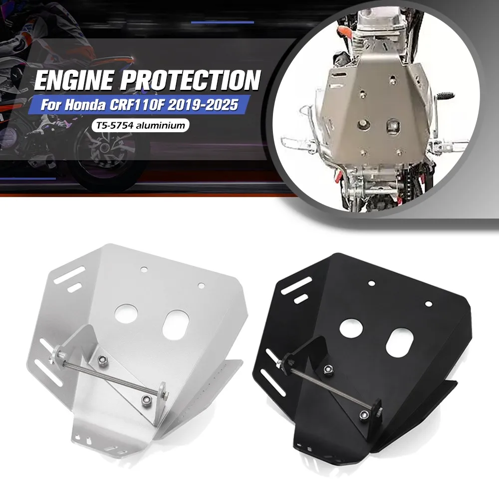 

For Honda CRF110F 2019-2020-2021-2022-2023-2024-2025 Motorcycle Accessories Aluminium CNC Skid Plate Bash Frame Guard CRF 110 F