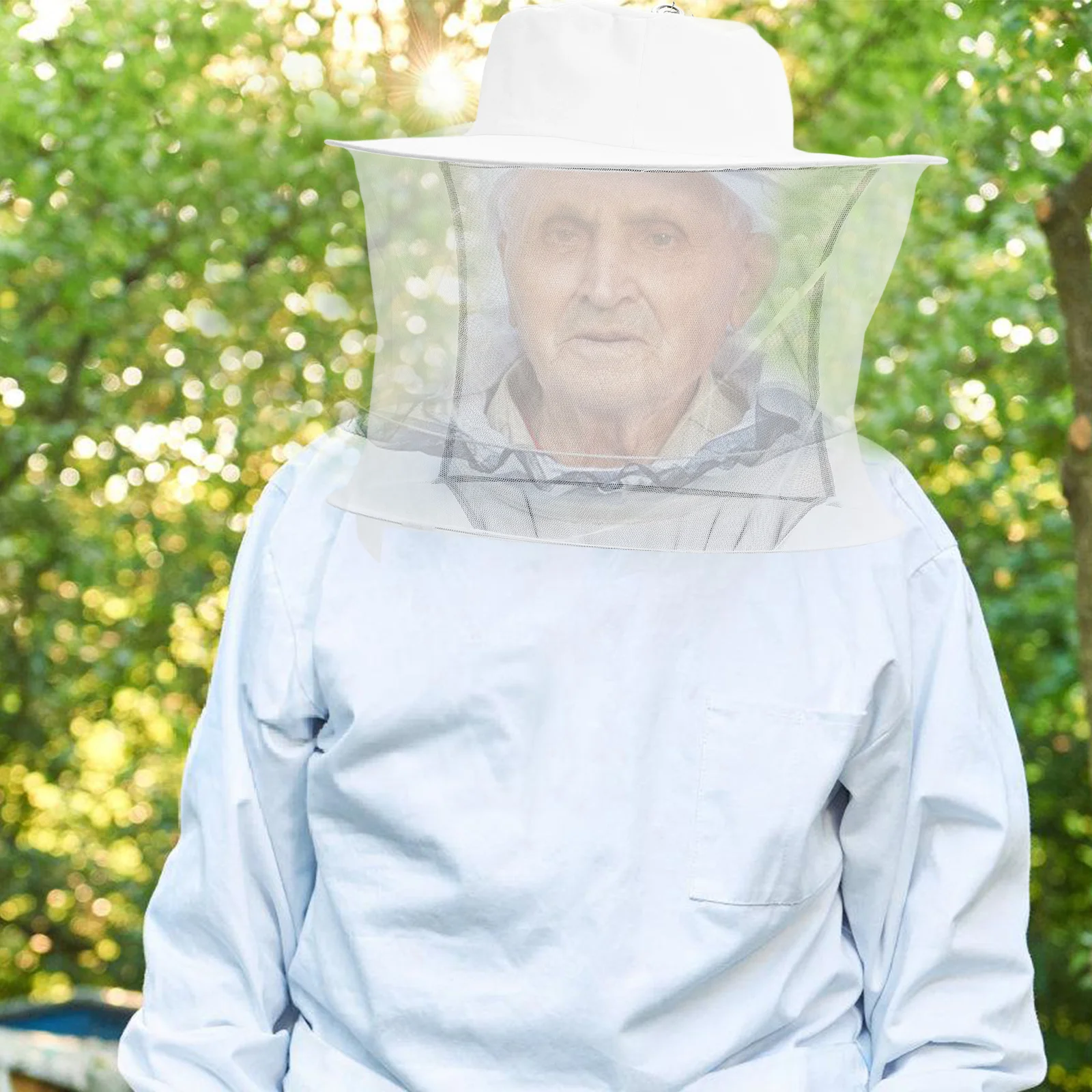 

1pc Beekeeper Hat With Netting Wide Brim Foldable For Outdoor Protection Reusable Beekeeping Supply Garden Tool
