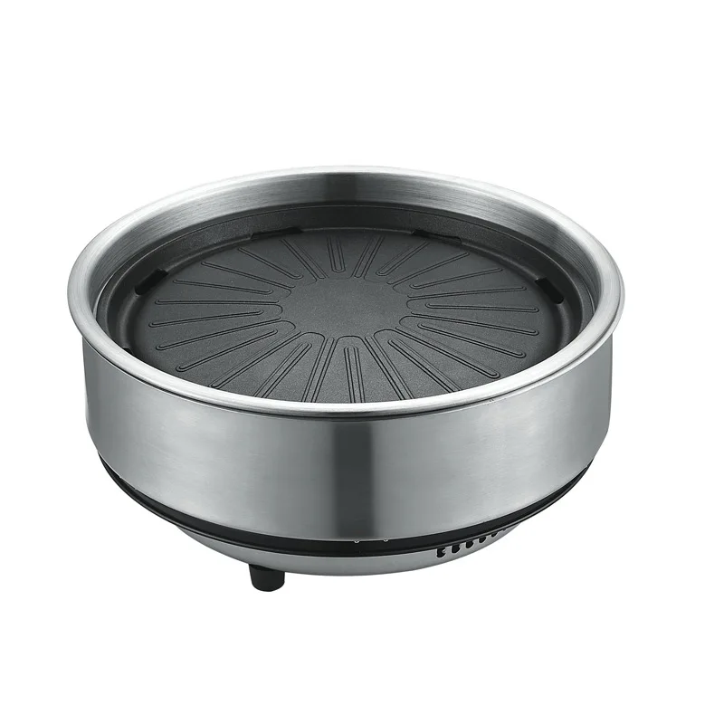 Commercial Barbecue Roast Cooker Korean BBQ Machine Electric Grill Smokeless Round Grilling Pan Parrilla Barbacoa Electrica