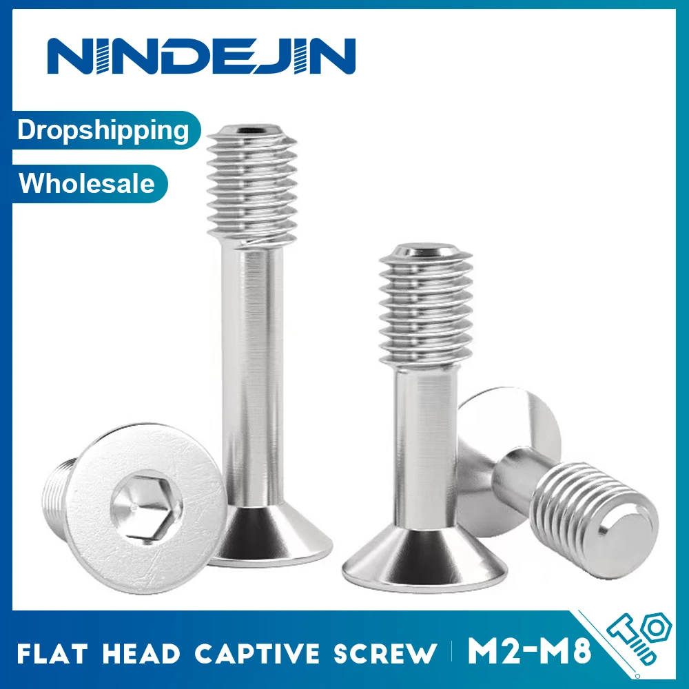 

5-20pcs/pack Hex Socket Flat Head Captive Screw 304 Stainless Steel M2 M2.5 M3 M4 M5 M6 M8 Allen CSK Head Captive Panel Screws