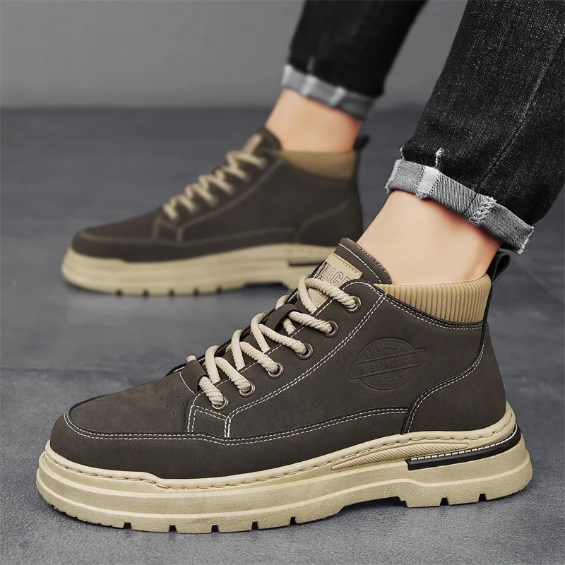 

Men's Boots Comfortable Casual High Top Boots Anti Slip Wear-resistant Versatile Casual High Top Boots Zapatillas Para Hombre