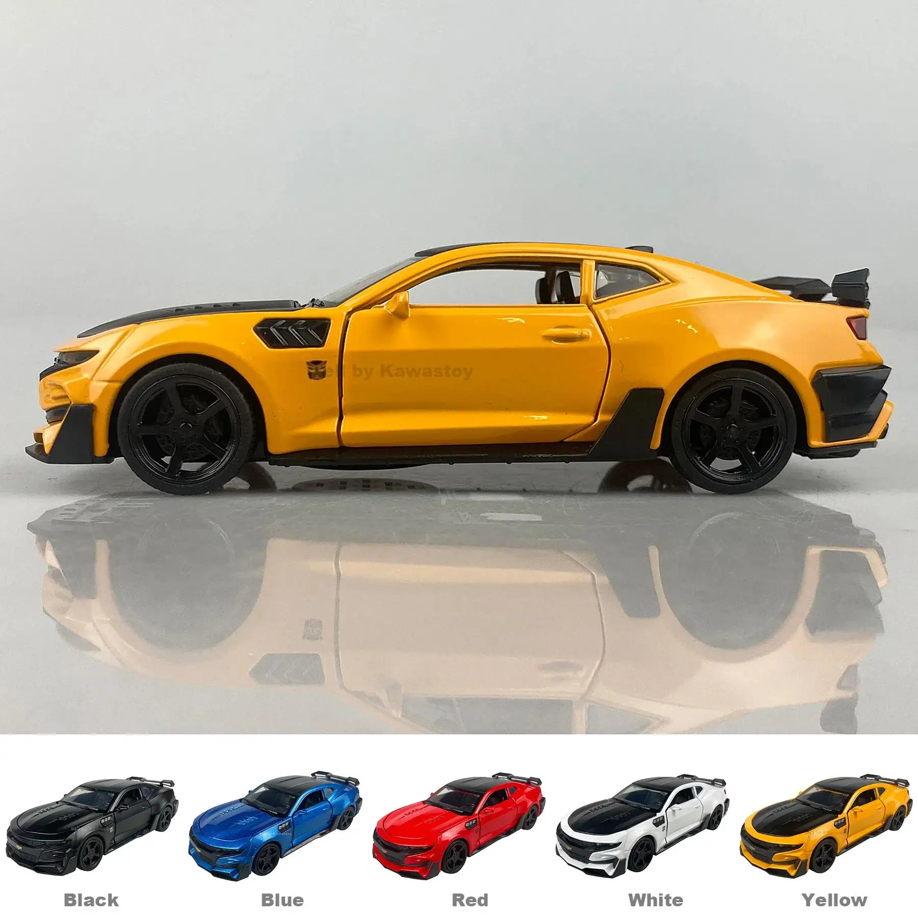 MiniAuto 1:32 Camaro SS 2016 Sportscar Alloy Diecast Model Pull-back Car Toy Sound and Light Black Blue White Red Yellow