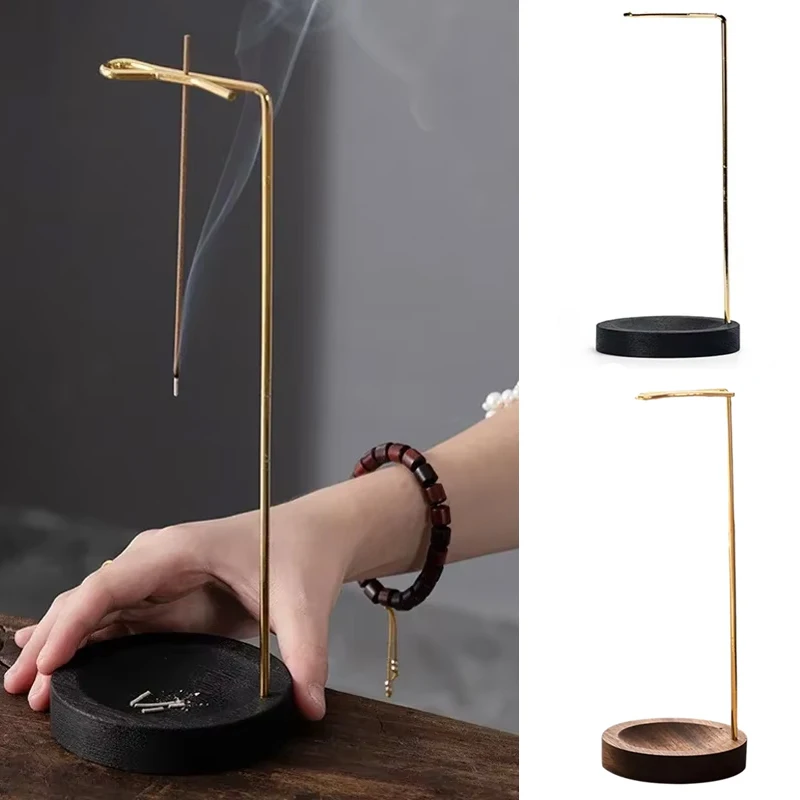 Creative Upside Down Incense Burner Incense Stick Holder Wooden Round Incense Tray Ornament Home Bedroom Yoga Decoration Crafts