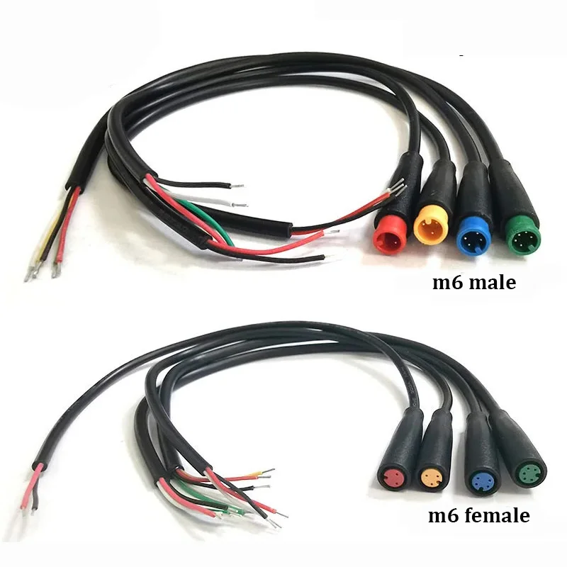 M6 Julet Electric Ebike Butt Plug 2p/3p/4p/5Pin Core Waterproof Power Cable Connector Scooter Brake Signal Sensor