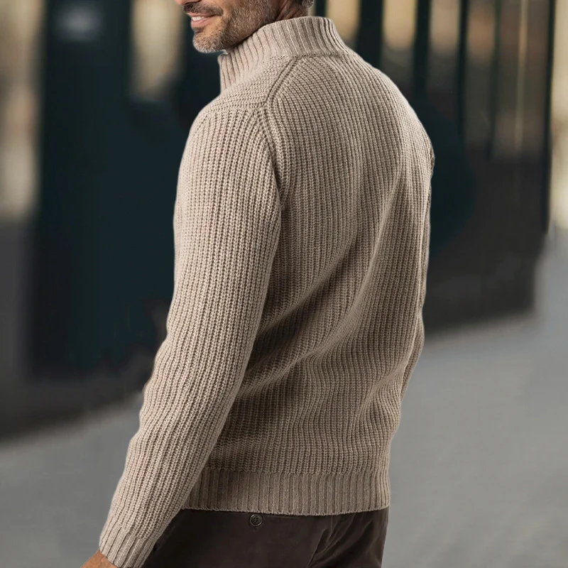 2025 Spring Fall Fashion Knit Cardigan Jacket Mens Sweaters Solid Color Long Sleeve Slim Sweatercoats Men Vintage Knitted Coats