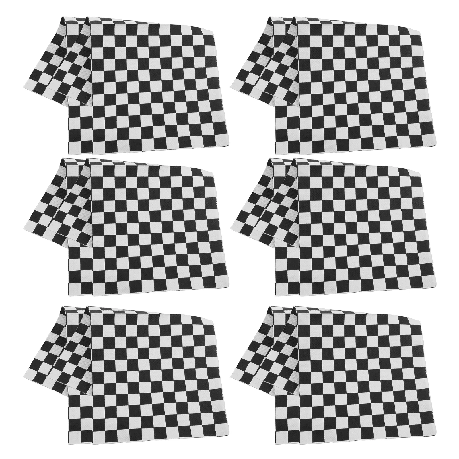 100 PCS Cocktail Napkins Black and White Checkered Dinner Decorate Guest Towels Racing Vanity Hand for Kitchen Party Baby