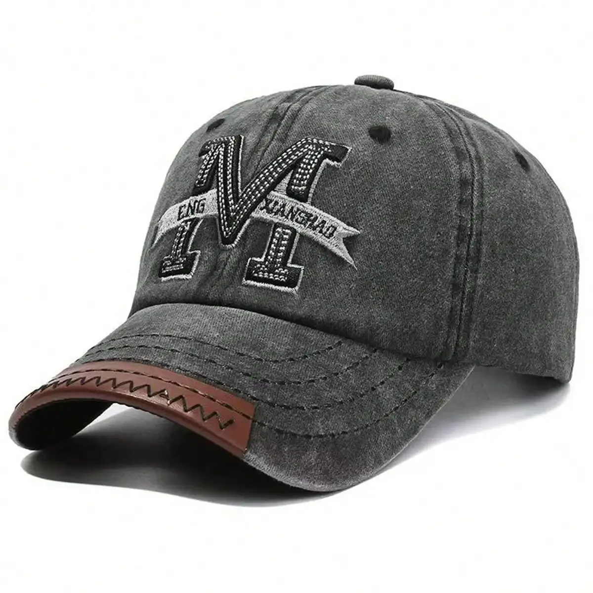 Unisex Baseballkappen mit M-Buchstaben-Stickerei, verstellbar, für Frühling und Herbst, lässiger Sonnenschutzhut