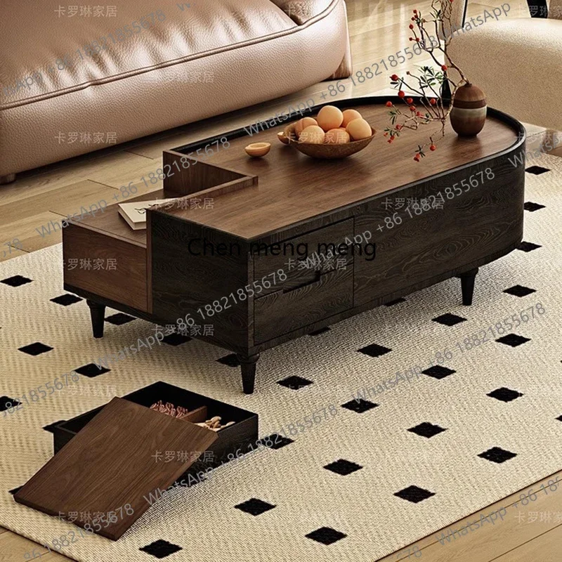 Luxury Storage Coffee Table Decoration Wood Modern Designer Living Room Side Table Moving Standing Kaffee Tische Home Furniture