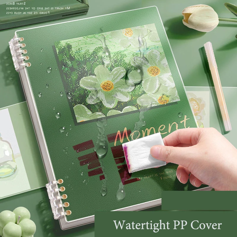 Loose-Leaf A4 Notebook,60 Sheets/Book,Watertight PP Cover,Horizontal Line Blank Grid Inner Pages,Office Study Stationery QP-86