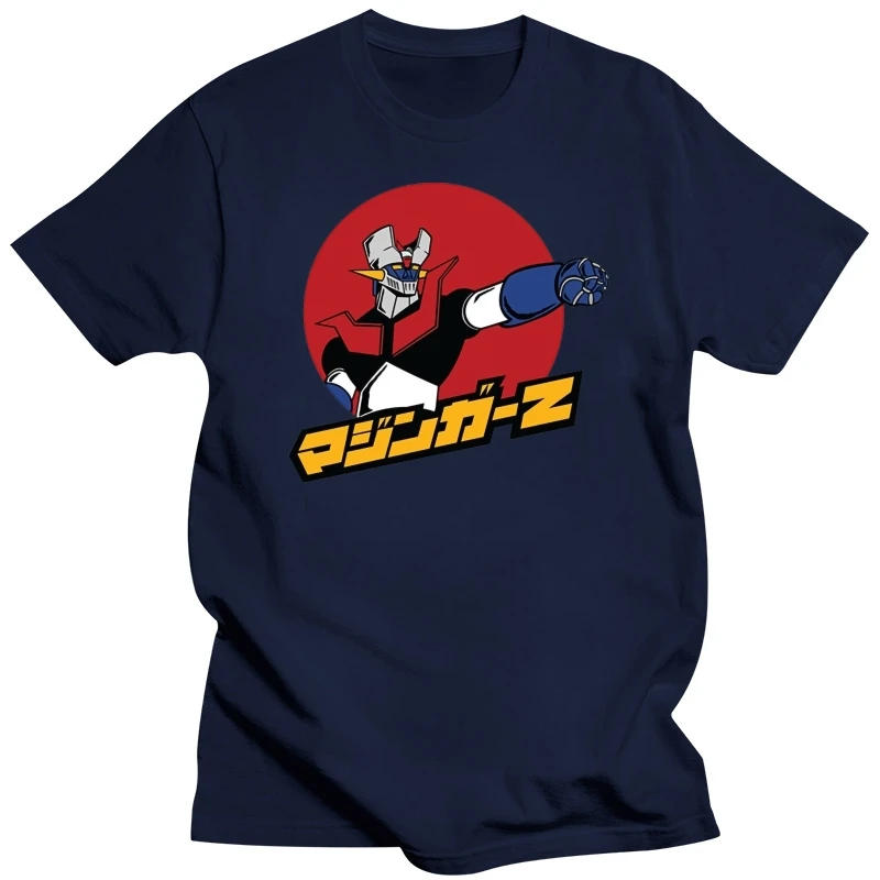 Blue Shirt Men Mazinger Z Men Pre-Cotton Short Sleeve Tees Shirt Cheap Men's T Shirt Uniforms