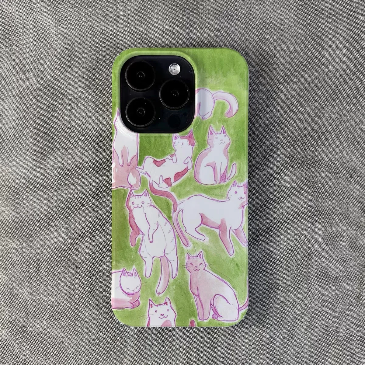 Ins Korean Green Pink Case for IPhone 16 15 14 13 Pro Max 12 11 Pro Plus 12 13 Mini XR XS MAX SE2 8 Shockproof Ultra Thin Cover