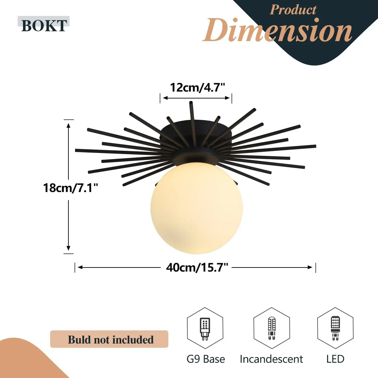 Bokt Modern Black Semi Flush Mount Ceiling Light Milk Glass Globe Ceiling Light Fixture Industrial Close To Ceiling Light