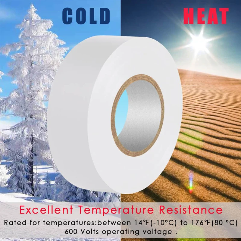 1/3/6Rolls Pita Isolasi Listrik Tahan Air Perekat Kuat Tahan Lama Mudah Dipakai Pita Listrik Tahan Suhu Tinggi Karet Vinil 33ft