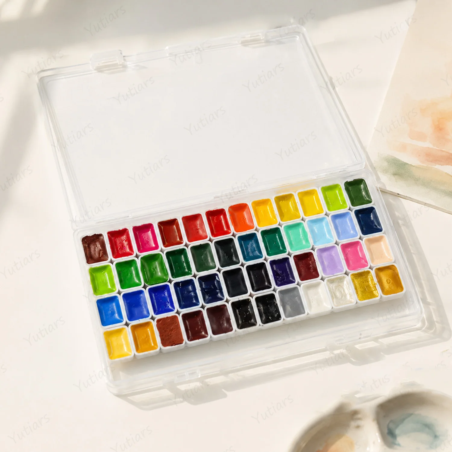 48 Farben, granulierendes, transparentes, festes Aquarellfarben-Set, 1 ml Pigment, professionelles Kunstzubehör für Künstler, Erwachsene, Anfänger – Detail 5