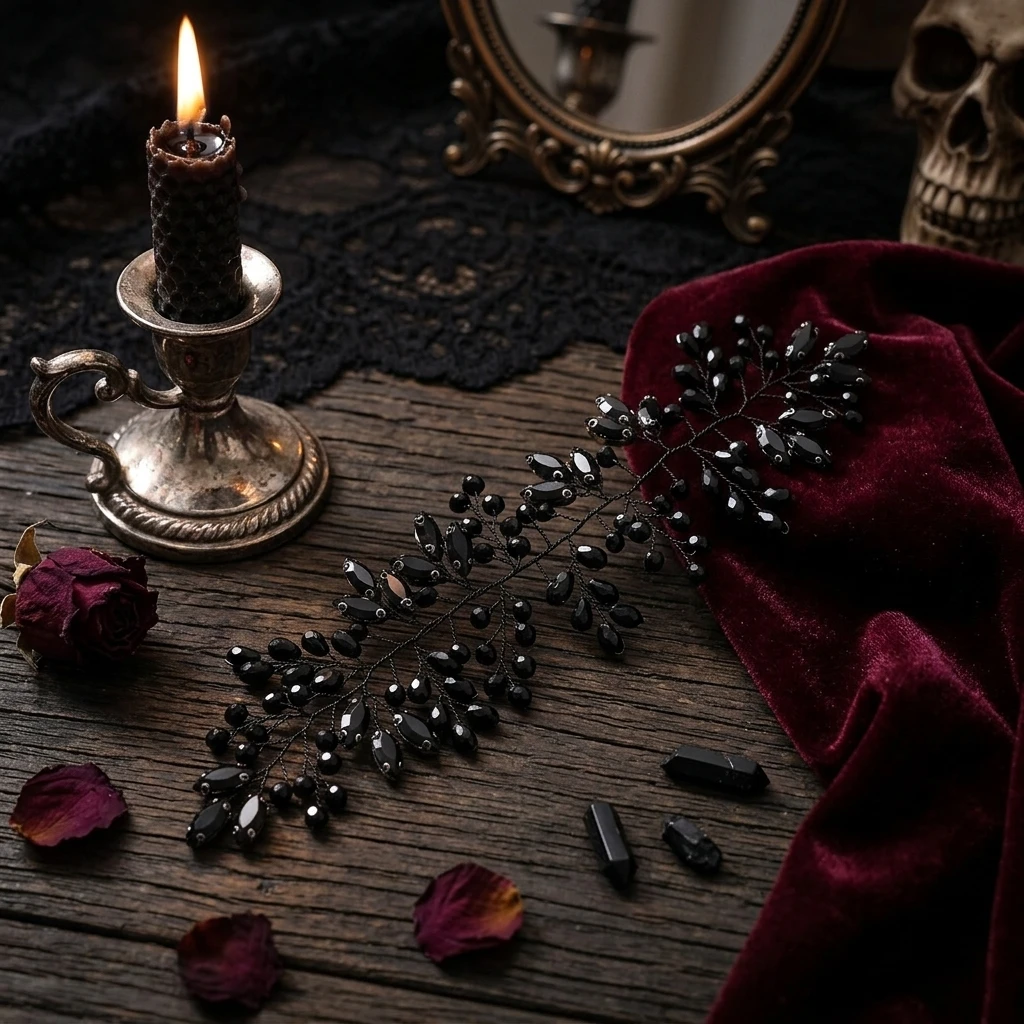 

Black Horse Eye Headband Alloy Gothic Style Retro Design for Halloween Cosplay