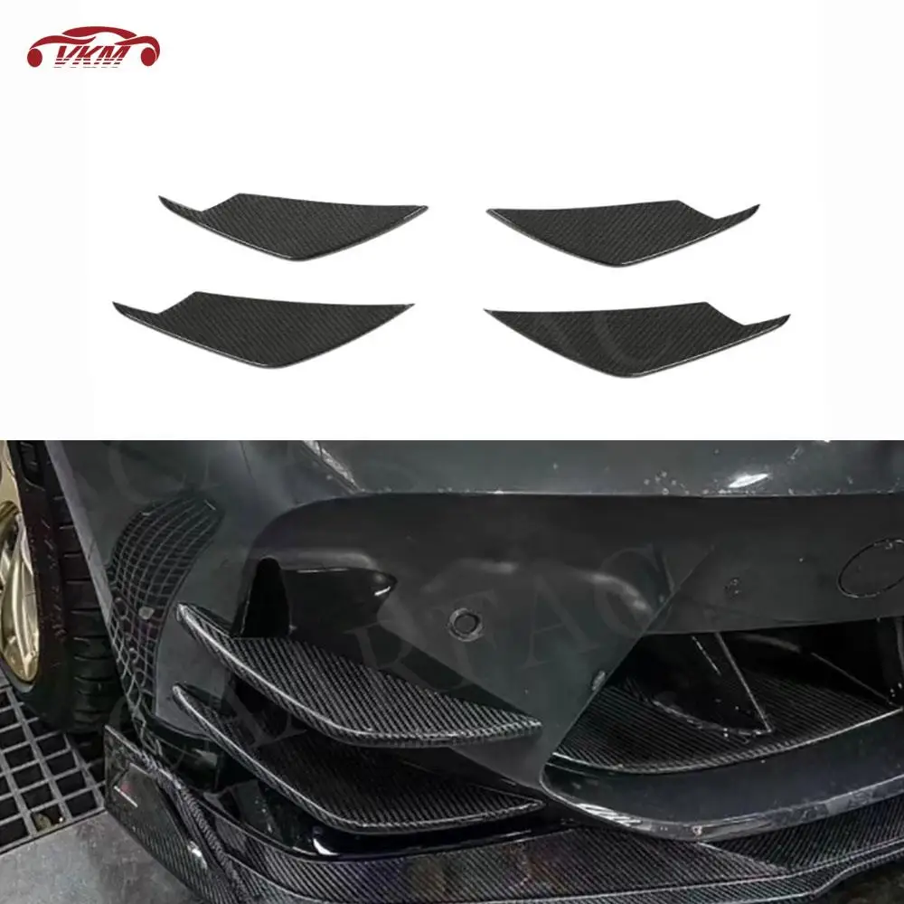 

Dry Carbon Fiber Front Bumper Canards Splitters Spoiler Bodykit Side Fin Flaps FRP For BMW G80 M3 G82 G83 M4 2021+ 2 Styles