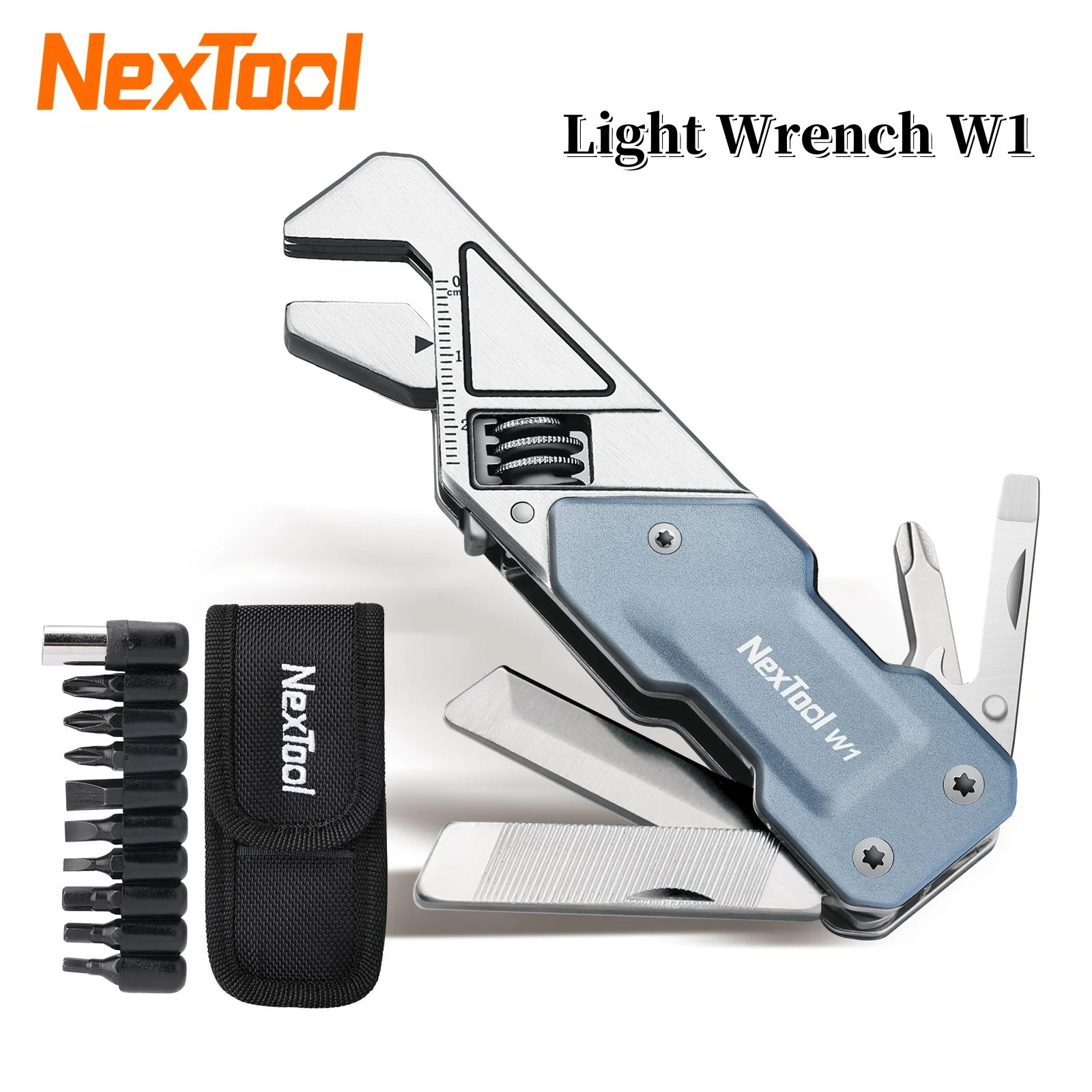 

NexTool Adjustable Wrench 6 In 1 EDC Multitool Pocket Hand Tools Kit Screwdriver Bit Set Multi Function Tools Folding Knife File