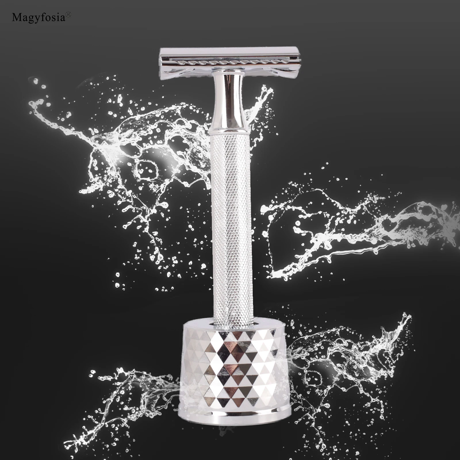 Magyfosia Vintage Solid Brass Material Chrome Color Final Cut Safety Razor with 10 Original Shaver Blades for Men Birthday Gift