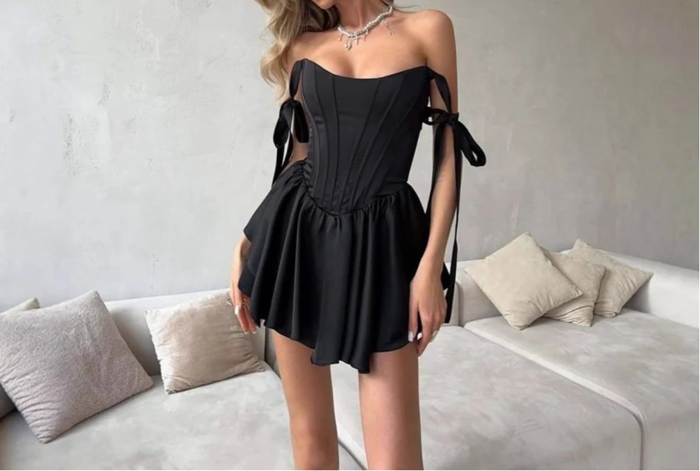2025 Summer New Pure Lust Temperament Slim Sleeveless Skirt French Solid Color Herringbone Waist Cinched Suspender Dress Women