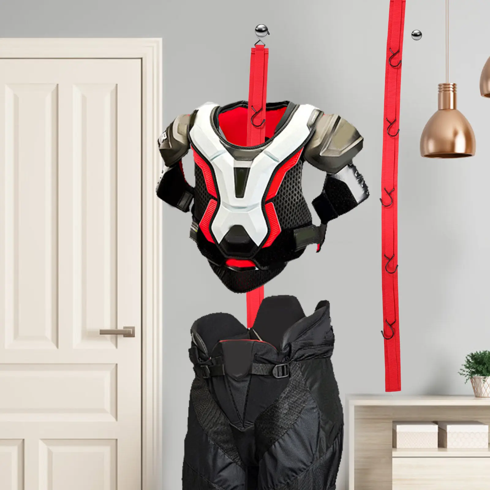 Soporte de Pared para Secar Equipo de Hockey, Organizador Deportivo para Patines, Palos y Almohadillas, Ideal para el Hogar, Garaje o Vestuario