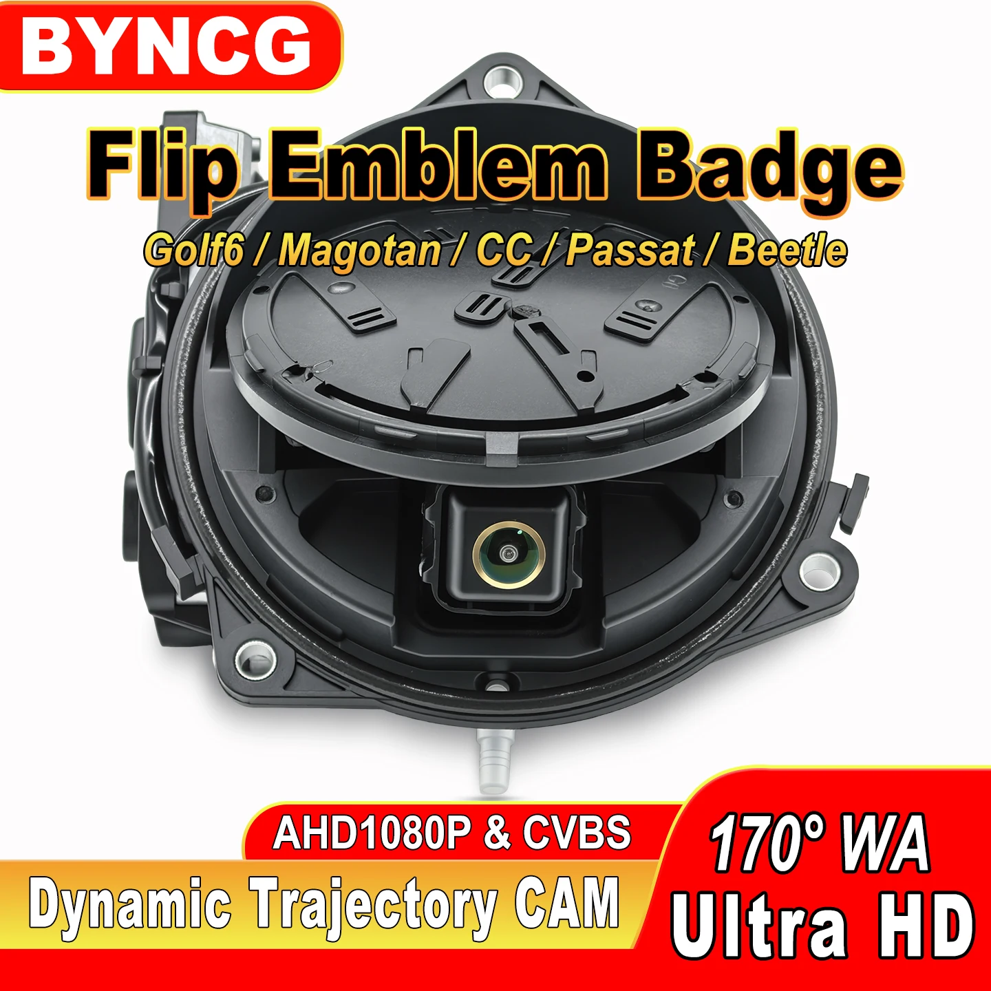 Flip Emblem Badge Rear View Camera Car logo AHD1080P CVBS Dynamic Trajectory 170° HD for Golf6 Passat B6 B7 Beetle CC Magotan