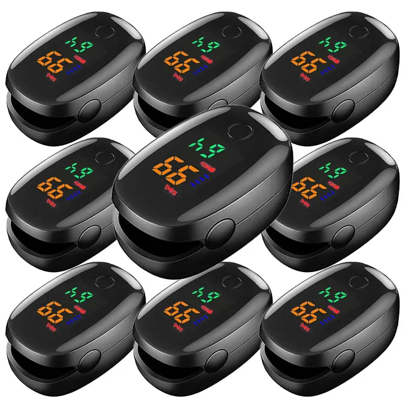 10PCS Medcial Pulse Oximeter Finger Clip LED Digital Screen Highlights Sleep Monitor Health Tool Blood Oxygen Saturation Meter