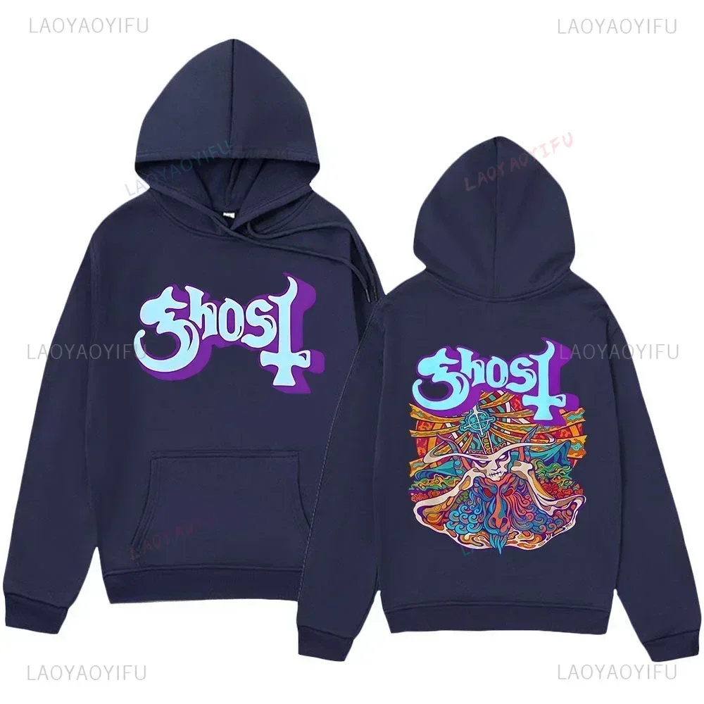 

2024 NEW Ghost Band Hoodies Men Sweatshirt Autumn Winter Clothes Women Fashion Anime Tops Streetwear Men Pullover