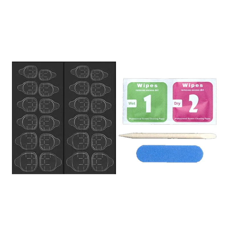 Wasserdichte künstliche Nägel, selbstklebende Tabs, Aufkleber zum Aufdrücken von gefälschten Nagelspitzen, Gelee-Aufkleber, Maniküre, Kleber, Nägel, tragbares Kit