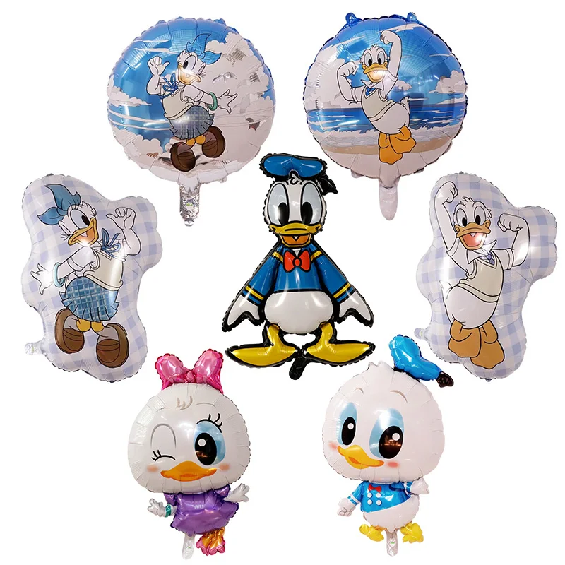 بالونات ديزني دونالد داك فويل، مستلزمات حفلات ميكي للأطفال، بالونات تزيين لحفلات أعياد الميلاد السعيدة، هدايا للأطفال #1