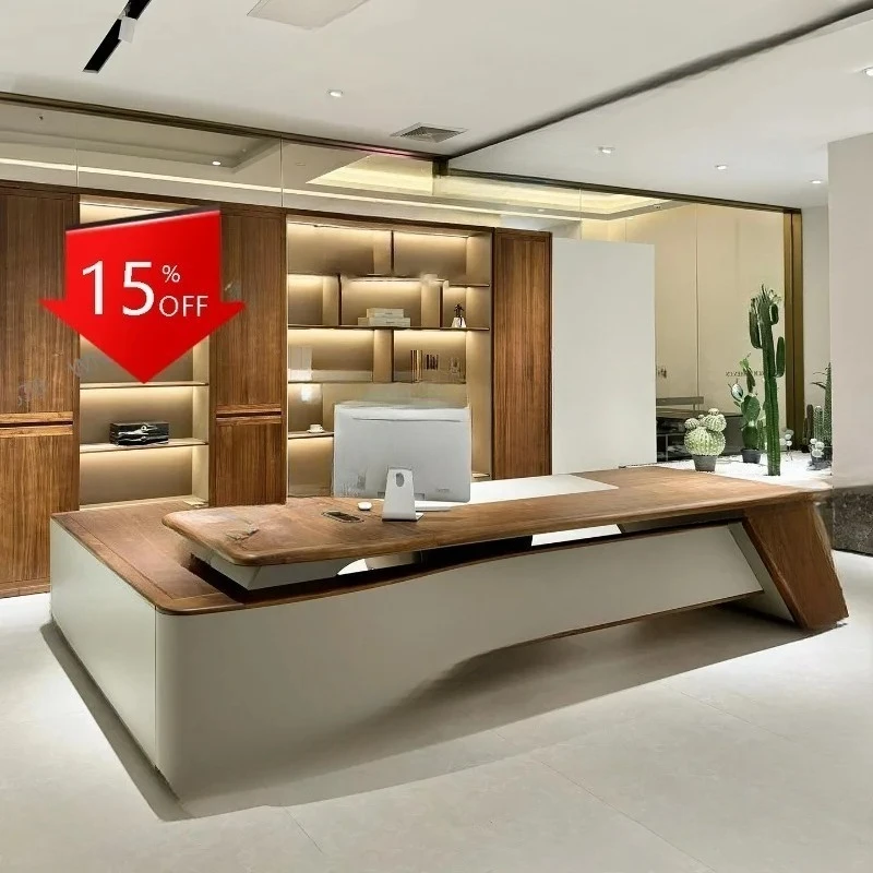 Wooden Fashion Office Desk Simple Creative Cheap Interior Big Size Office Desk Save Space Meuble Bureau Chinese Style Furni