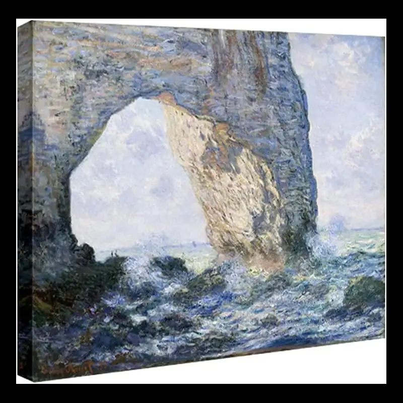 Wieco Art The Manneporte Canvas Prints  Claude Monet Famous Seascape Reproduction Ready to Hang Wall Art for Bedroom Bathroom Ho