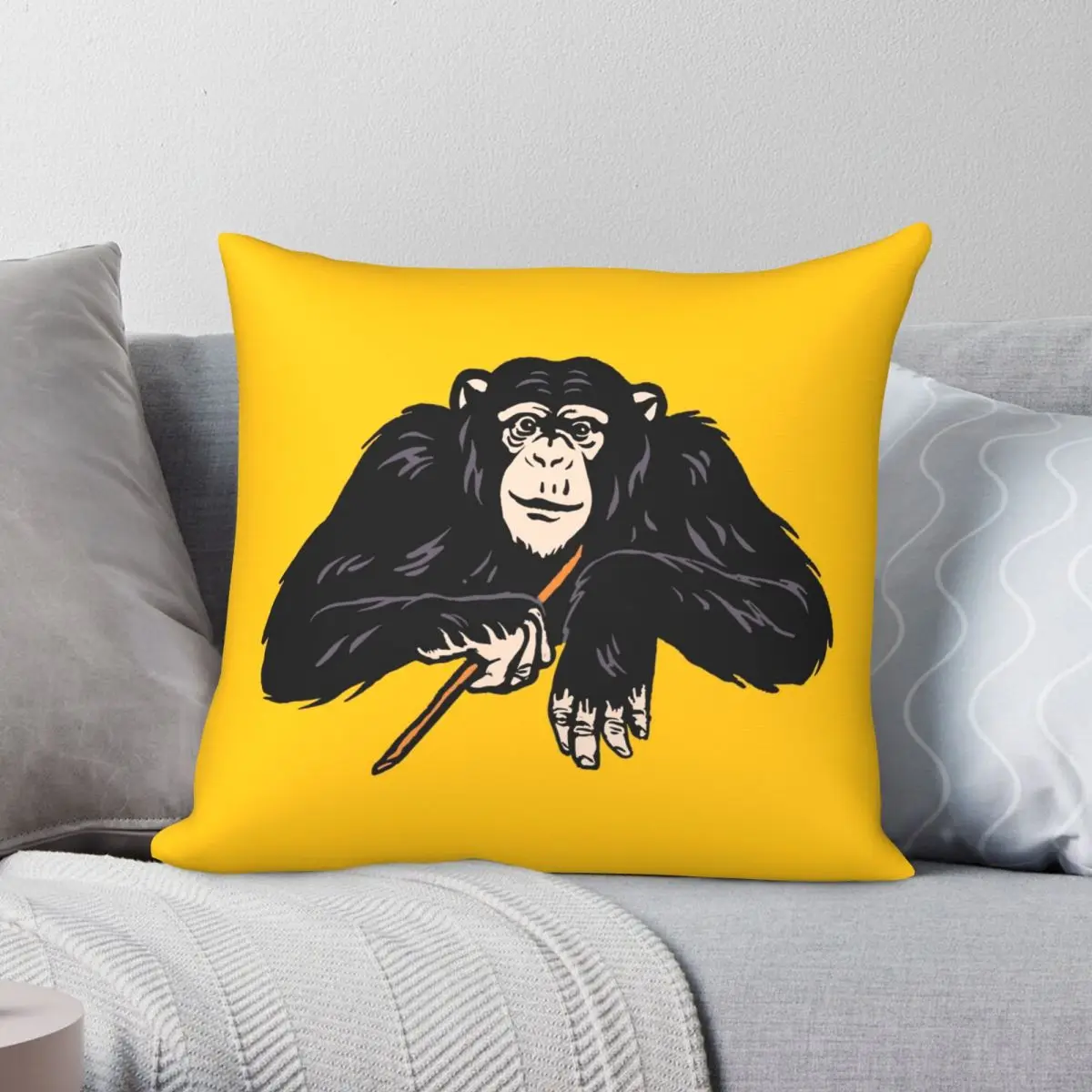 Ape Behaviour Ecology Group Pillowcase Polyester Linen Velvet Pattern Zip Decor Throw Pillow Case Bed Cushion Cover