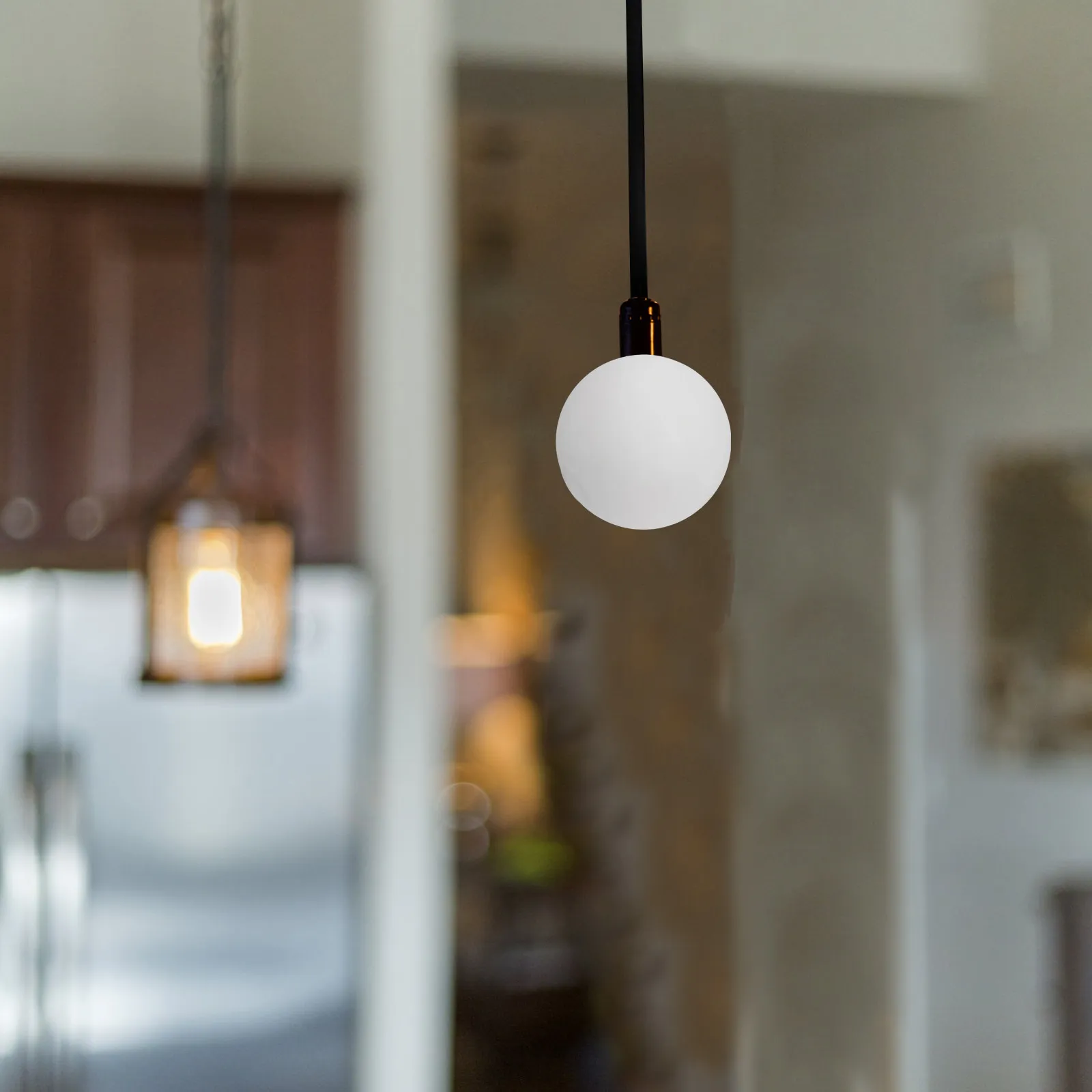 Frosted White Glass Globe Lamp Shade Modern Replacement Cover for Pendant Ceiling Fixtures 55Mm Opening Round Lampshade Home