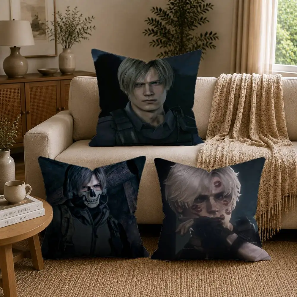 Game R-Resident E-Evil Requiem Leon Pillow Case for Sofa Living Room Home office Decor Protective Cover
