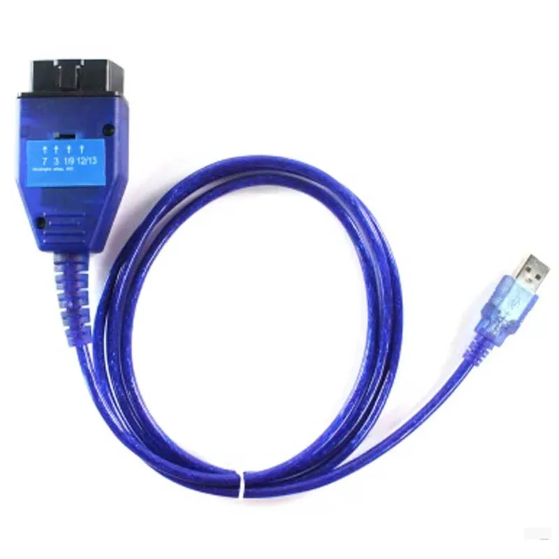 Teşhis arabirimi için VAGKKL + FIATECUSCAN araba Ecu tarama aracı ile 4 yönlü anahtar Vag Usb Test kablosu KKL 409 ile FT232RL çip