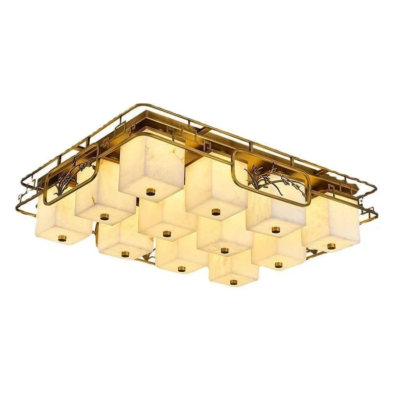

Living room ceiling light modern simple new Chinese style all copper marble dining room eye protection