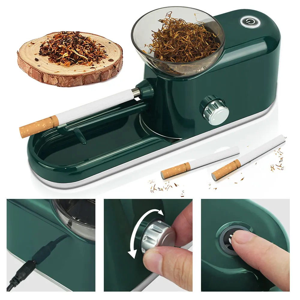 6.5/8mm Automatic Cigarette Rolling Machine Filling Cigarette Device For EU/US Plug Smoke Tube Puller Electric Cigarettes Maker