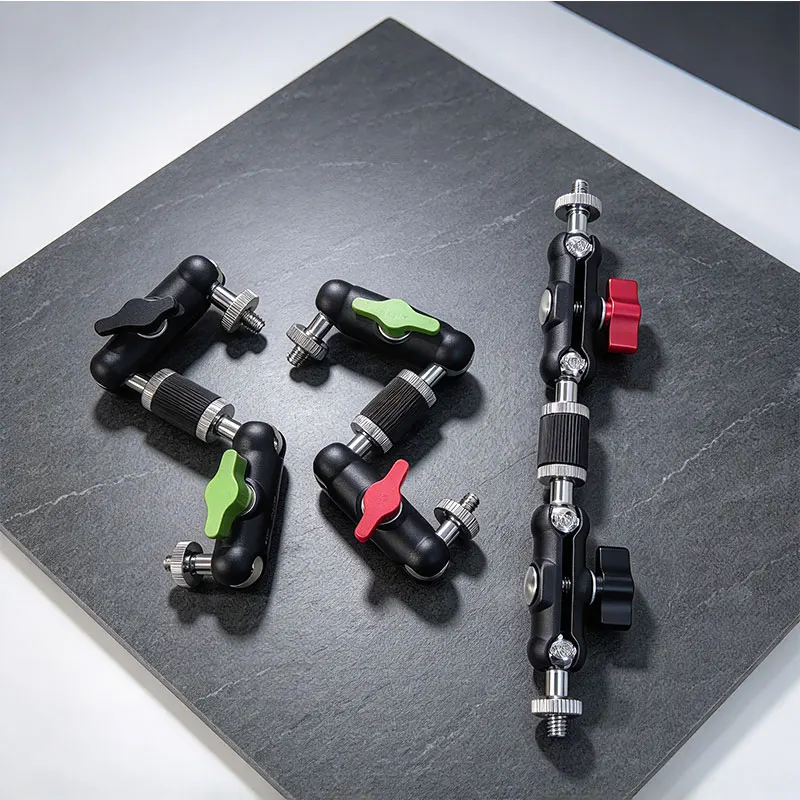 Metal Extension Rod Cantilever Bracket with Double Ball Head Magic Arm 1/4 Screw 17mm Ball Head Adapter Sports Camera Accessorie