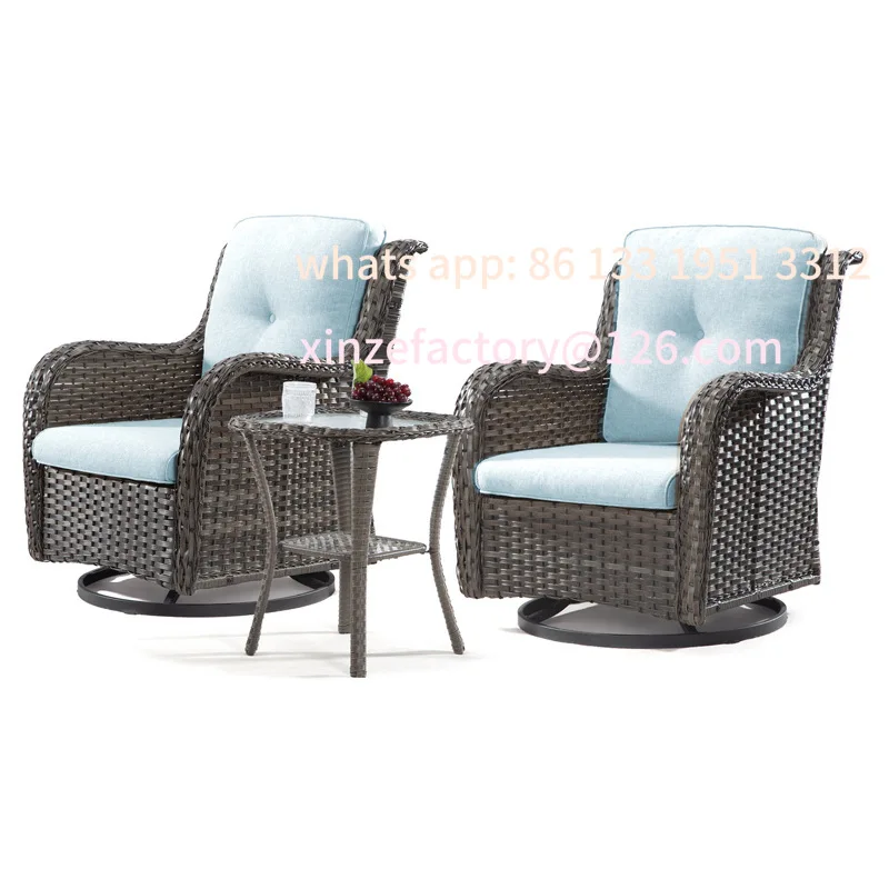 

Outdoor rattan chair leisure combination simple balcony rattan chair three-piece garden outdoor courtyard villa leisure chair ta
