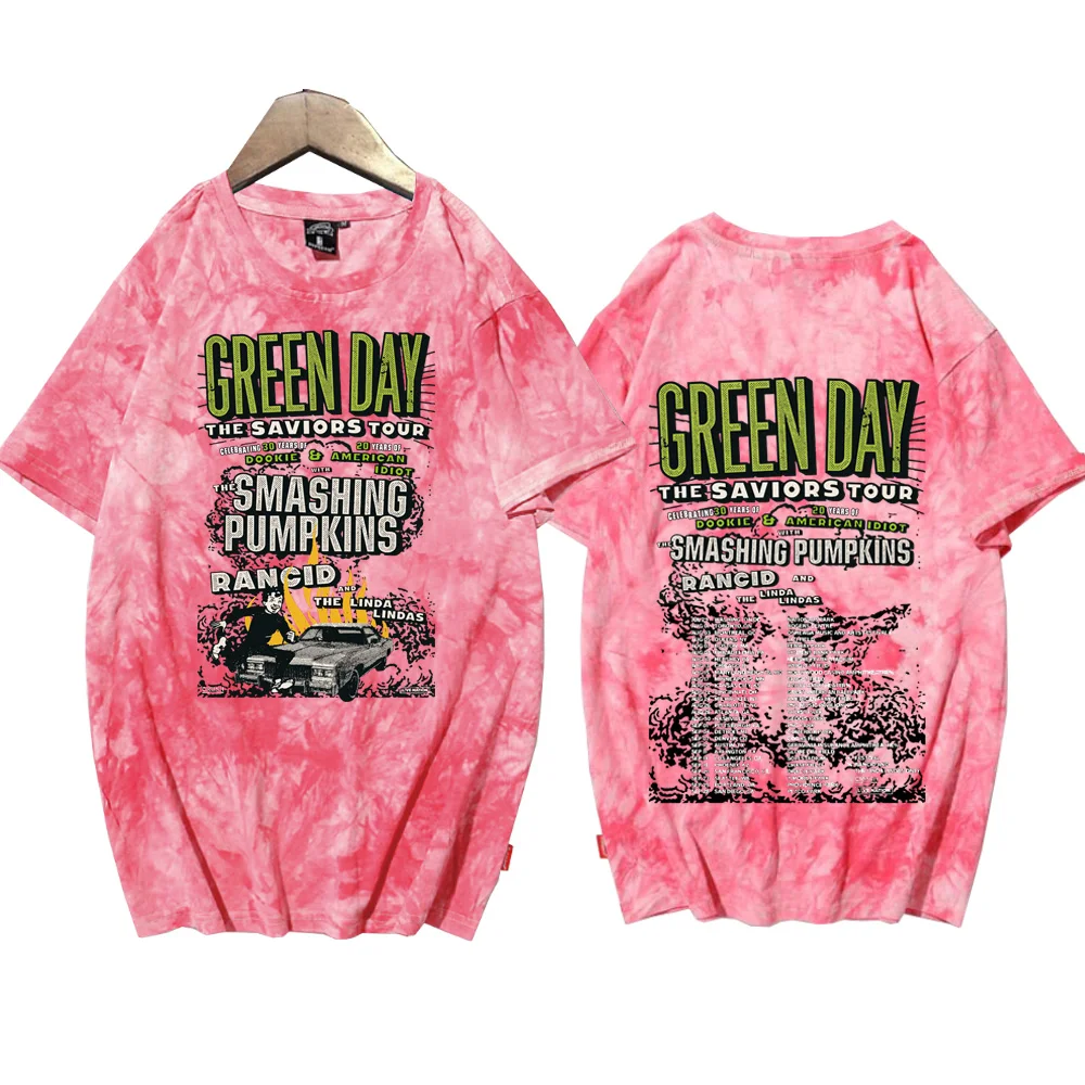 Green Day savors Tie Dye camicie Unisex girocollo manica corta Tee Fans Gift