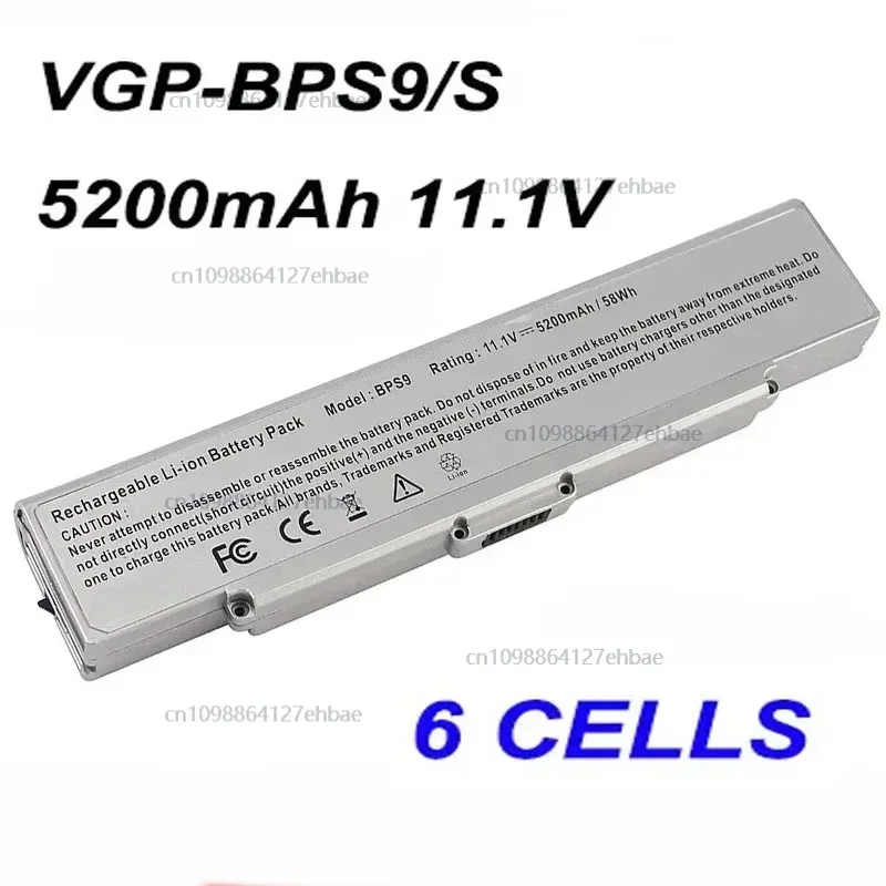 

VGP-BPS9/S VGP-BPS9A/S VGP-BPL9 6cell 5200mAh 11.1V Laptop Battery For Sony VAIO VGN-CR13G VGN-CR190 VGN-CR20 VGN-CR33Fast