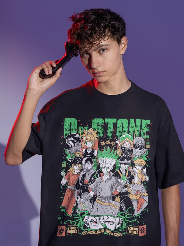 Dr.Stone Senku Ishigami T-shirt Anime Manga Taiju Oki Ryusui Gift Shirt All Size