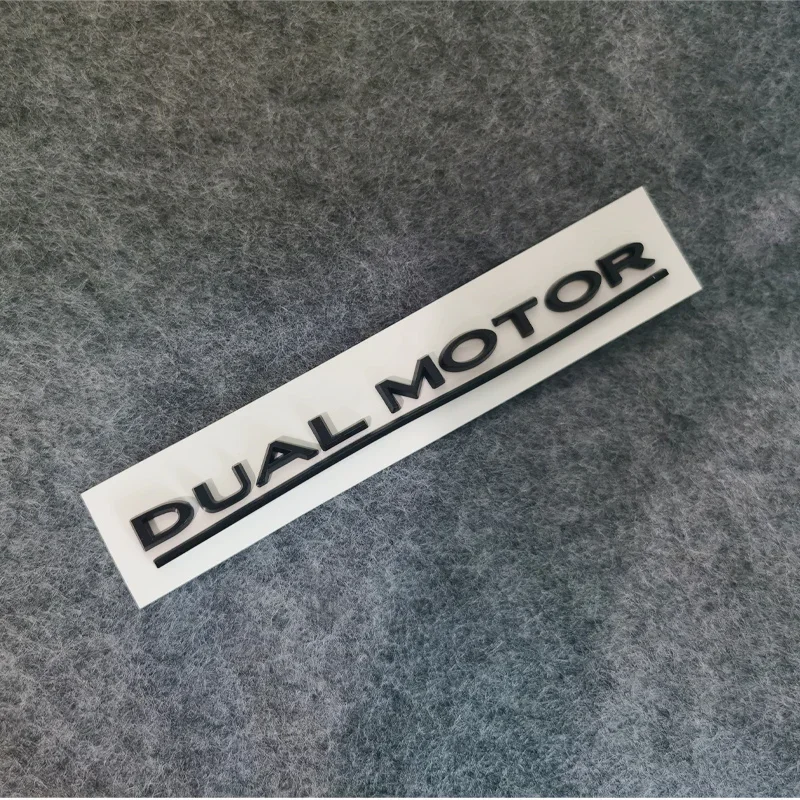 DUAL MOTOR Emblem For Tesla Model 3 Y S X Accessories Underlined Letters Logo Performance Badge Trunk Sticker Chrome 3D Decal