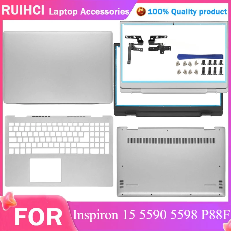 

for Dell Inspiron 15 5590 5598 P88F Laptop Parts LCD Back Cover Front Bezel Hinges Palmrest Bottom Case 039T35 39T35 15.6 Inch