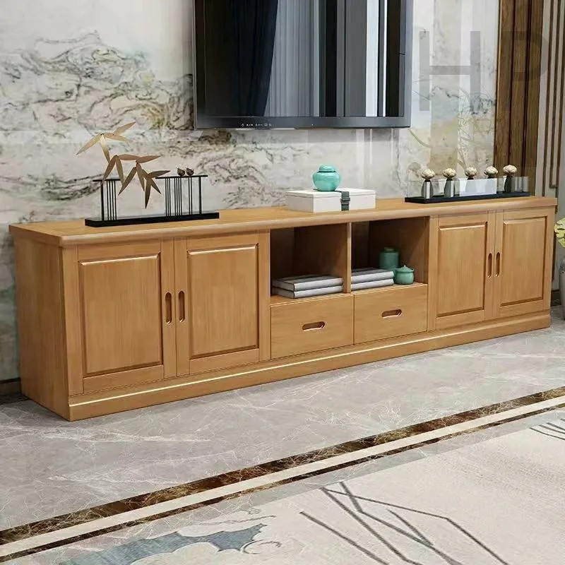 원목 TV 캐비닛, 거실 가구 일체형 바닥 캐비닛