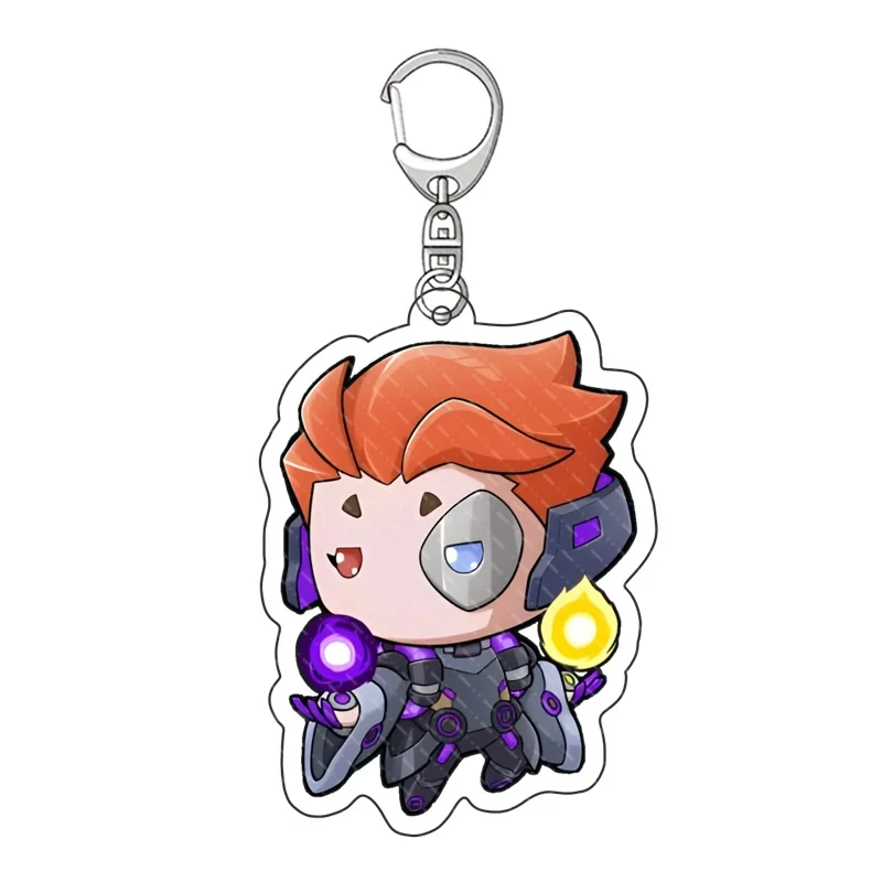 Game Overwatch Keychain OW DVA Gabriel Reyes Reaper Lúcio JunkRat JAMISON FAWKES Cosplay Cartoon Figure Pendant Car Key Ring