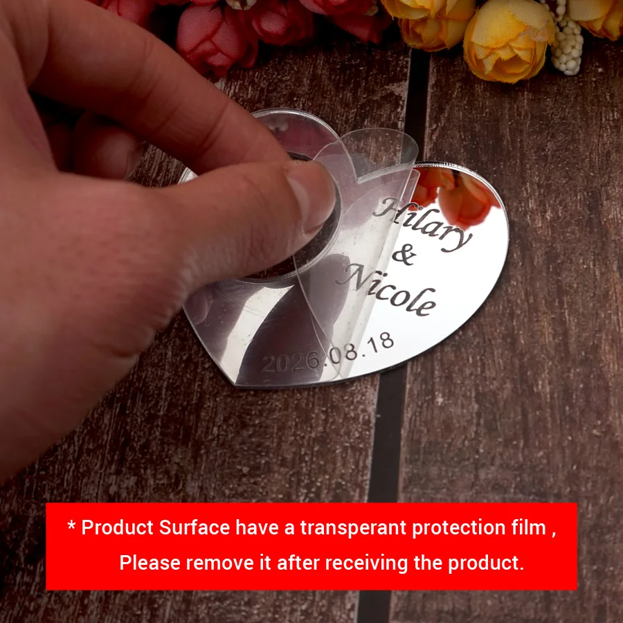 20/50/80PCS Personalized Heart Napkin Rings Custom Engraved Name Date Wedding Place Card Engagement Party Favor Decor - view 6
