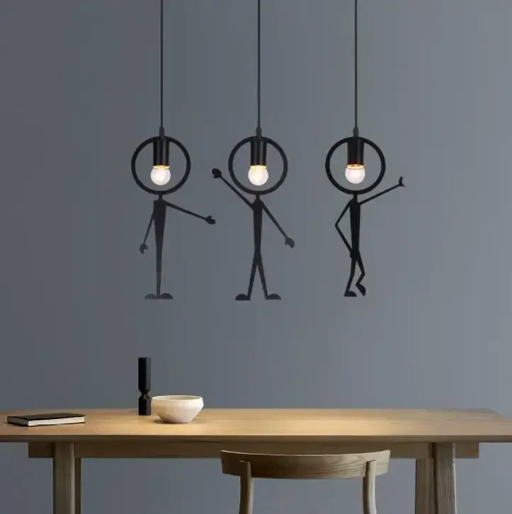 Retro little Iron Man cartoon children's iron man chandelier swing little man Chandelier