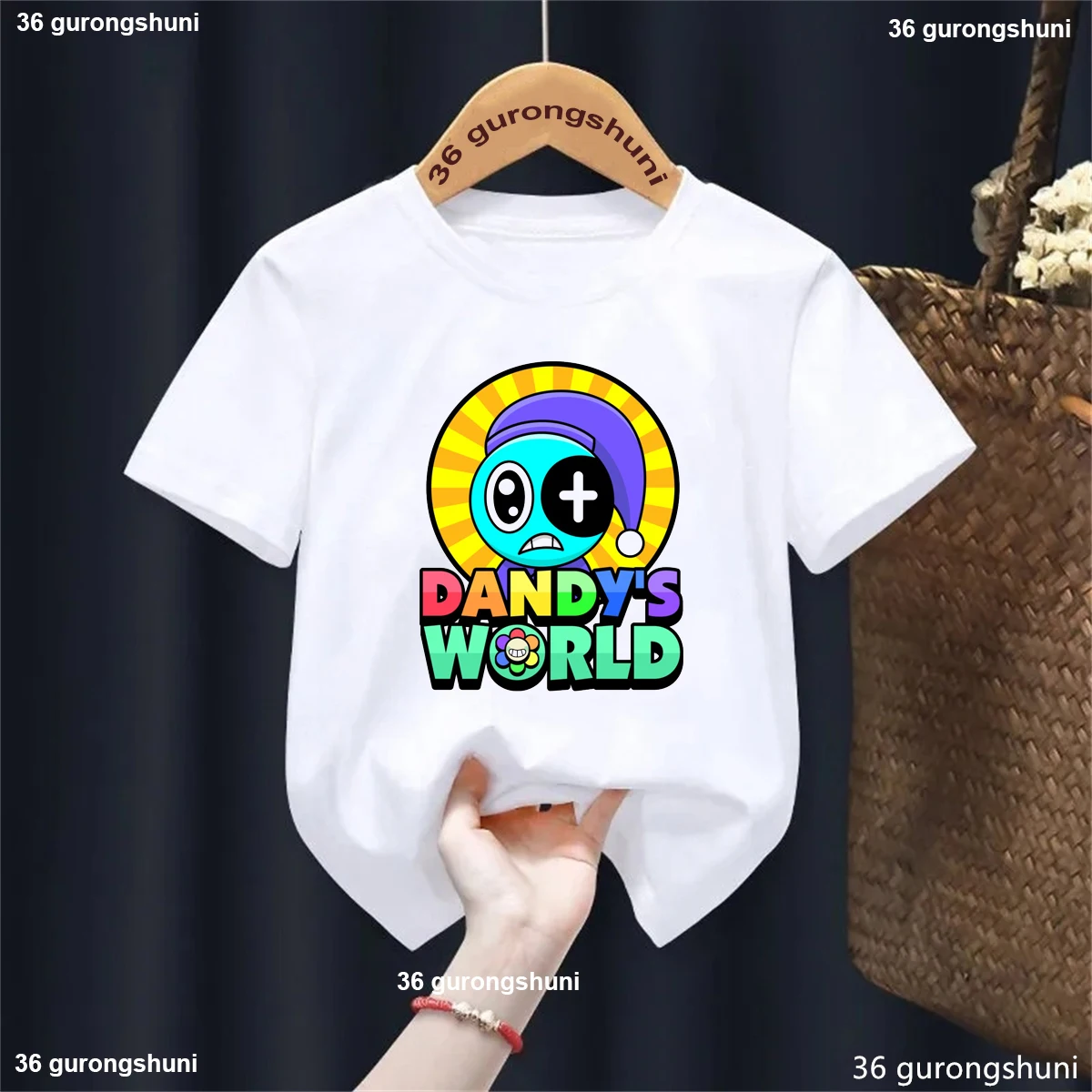 Funny Dandys World Children T-shirts Kawaii Cartoon Printed T-shirt Baby Boys Casual Short-sleeved Top 2025 Summer Kids Clothes